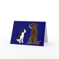 AB- Springer Spaniel and Chocolate Lab Notecards card