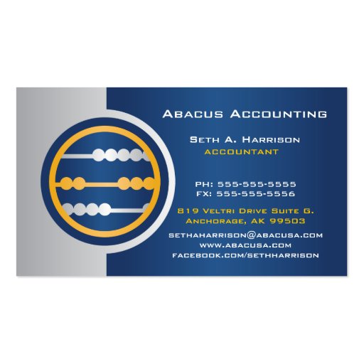 Abacus Accounting Business Cards (front side)