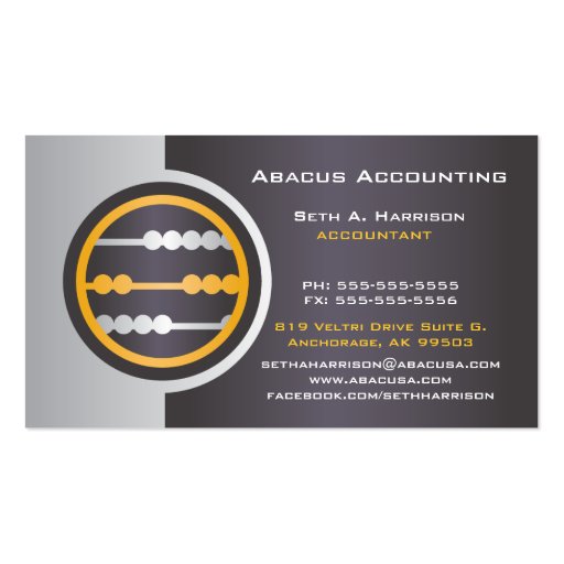 Abacus Accounting Business Cards (front side)