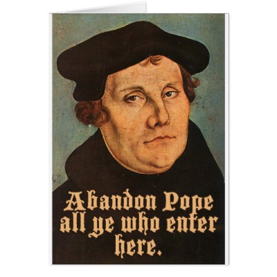 Abandon Pope All Ye Who Enter Here Greeting Cards by spyderfyngers
