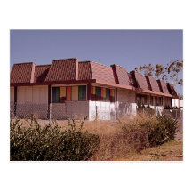 Abandoned building postcard
