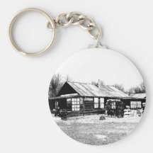 Abandoned Homestead in Black and White Key Chains