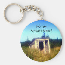 Abandoned Outhouse Key Chain