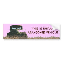 abandoned vehicle bumper stickers