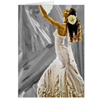 ABANICO BLANCO GREETING CARD by AFROFUSION