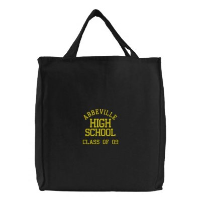 Students of Abbeville High School can customize this canvas book tote bag with their class year and change the color of the embroidery at no additional Students of Abbeville High School can customize this canvas book tote bag with their class year and change the color of the embroidery at no additional