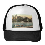 Abbey from the river, Bolton, England vintage Phot Mesh Hats