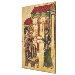 Abbot John offering manuscript Benedict Gallery Wrap Canvas