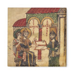 Abbot John offering manuscript Benedict Magnets