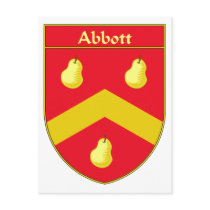 Abbott Coat of Arms/Family Crest postcards
