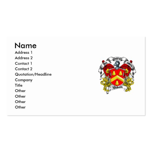 Abbott Family Crest Business Card
