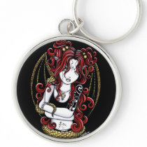 "Abby" Gothic Red Tattoo Snake Fairy Keychain