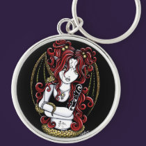 "Abby" Gothic Red Tattoo Snake Fairy Keychain