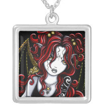 abby, gothic, fairy, snake, red, tattoo, faery, fae, faerie, fantasy, art, myka, jelina, mika, faeries, nymphs, sprites, Necklace with custom graphic design
