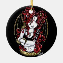 abby, gothic, fairy, snake, red, tattoo, faery, fae, faerie, fantasy, art, myka, jelina, mika, faeries, nymphs, sprites, Ornament with custom graphic design