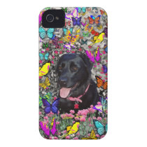 Abby in Butterflies – Black Lab in Butterflies Iphone 4 Case