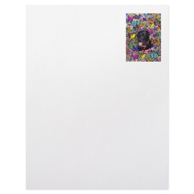 Abby in Butterflies – Black Lab in Butterflies Letterhead Template by DianeClancyAnimals