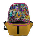 Abby in Butterflies - Black Lab Courier Bag