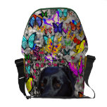 Abby in Butterflies - Black Lab Courier Bag