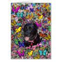Abby in Butterflies Card - Black Labrador