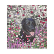 Abby in Flowers – Black Lab Dog Memo Pads