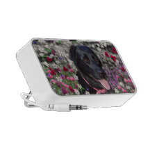Abby in Flowers – Black Lab Dog Speaker System