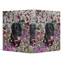 Abby in Flowers – Black Lab in Flowers Vinyl Binders