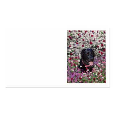 Abby in Flowers – Black Lab in Flowers Business Card Template by DianeClancyAnimals