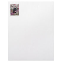 Abby in Flowers – Black Lab in Flowers Letterhead Design
