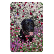 Abby in Flowers – Black Lab in Flowers Flexible Magnets