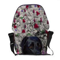Abby in Flowers – Black Lab Commuter Bags