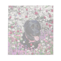 Abby in Flowers – Black Lab Note Pad