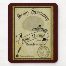 Abby Normal Brain Old Label Mousepads