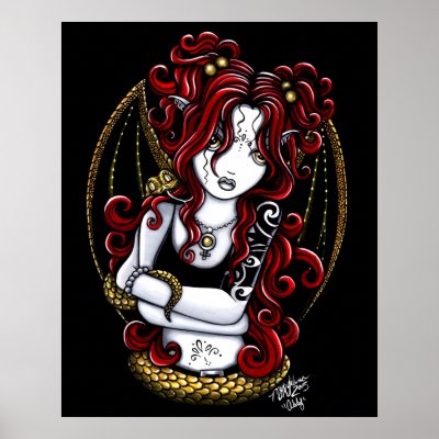 "Abby" Red Fairy Posters by mykajelina