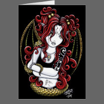 "Abby" Red Haired Snake Fairy Art Card