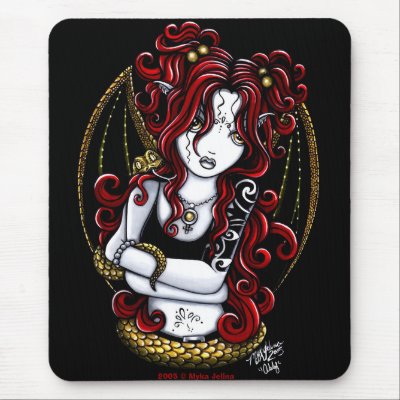 "Abby" Tattooed Fairy Mousepad by mykajelina