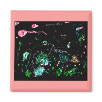 Abby's abstract of puff paint maget magnets