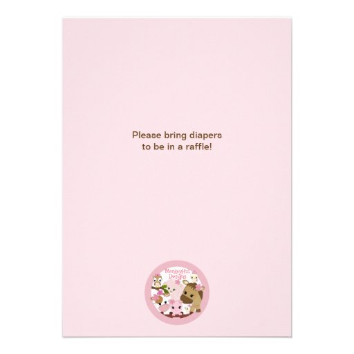 Abby's Farm Animal Baby Shower GIRL PINK AFC Personalized Invite