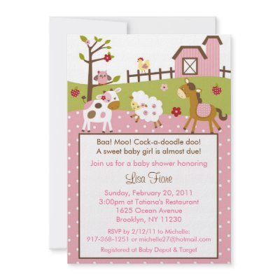 Abby's Farm Farm Animal Baby Shower Invitations by little_prints