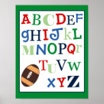 ABC Alphabet Art Print Football Sports Theme posters