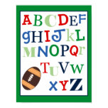 ABC Alphabet Art Print Football Sports Theme