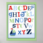 ABC Alphabet Art Print Little Skipper Sailboat posters