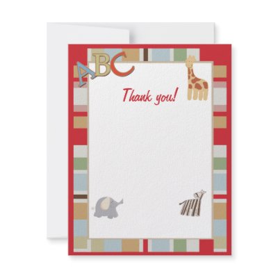 ABC Alphabet Soup Jungle Thank you notes Announcement by allpetscherished