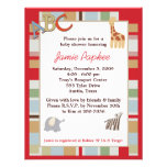 ABC Alphabet Soup Striped Baby Shower Invitation