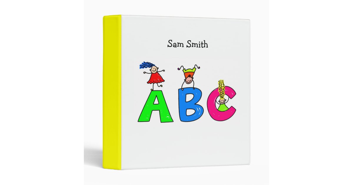 Abc Binder Your Childs Name Zazzle