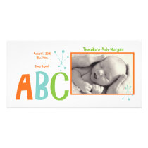 ABC: Birth Announcement Personalized Photo Card