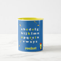 ABC Blue Rocket _ Hot chocolate Mug