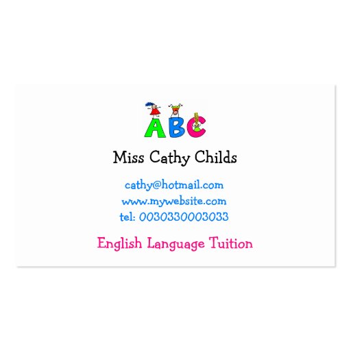 Abc, Business Card Template (front side)