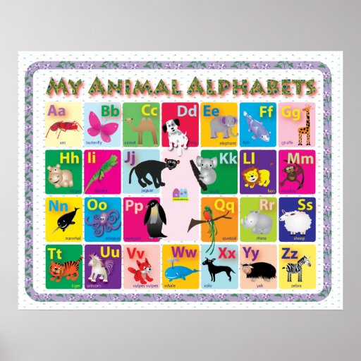 ABC: My Animal Alphabets Print