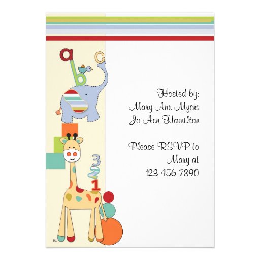 abc saffari baby shower invitation